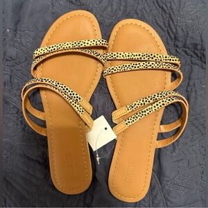 J. Crew Sandals Cheetah Print Beach Casual